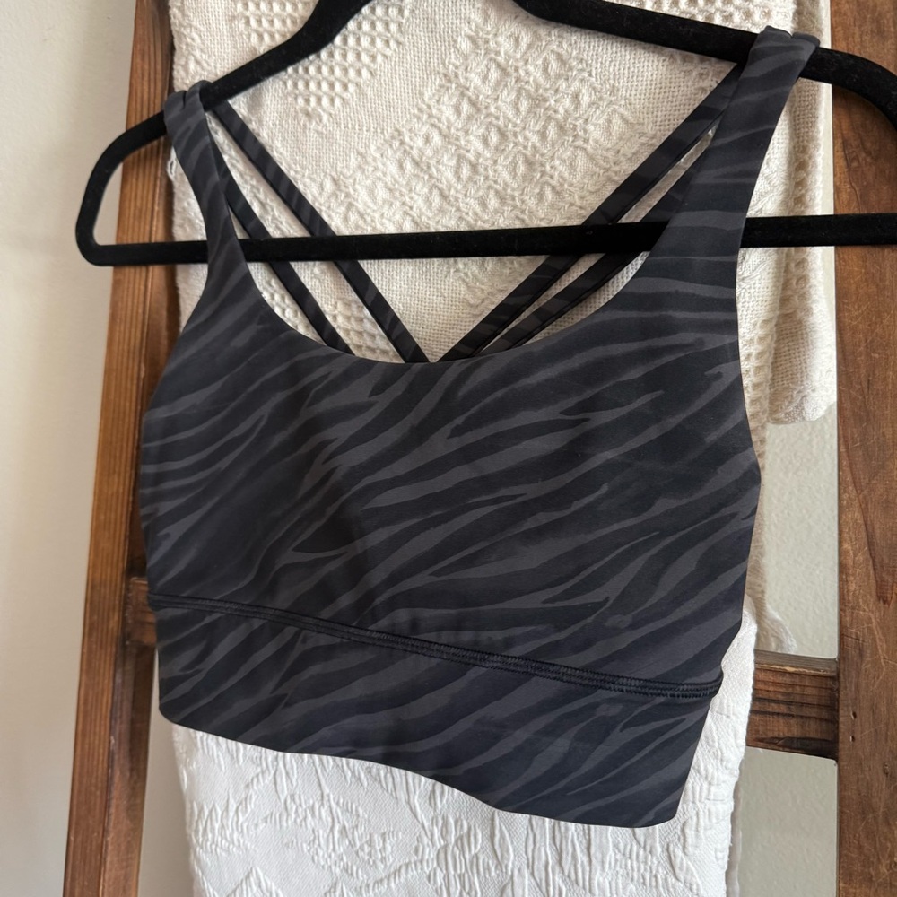 Lululemon Le Tigre Camo Deep Coal Multi Energy Longline Sports Bra - Picture 2 of 5
